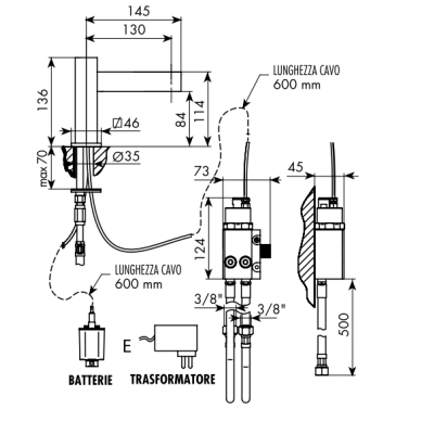 Bellosta B Tronic сенсорний змішувач до раковини 7505/N/S/EL