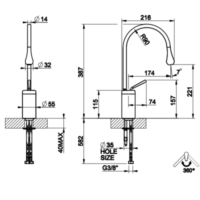  Gessi Goccia змішувач для раковини 33604