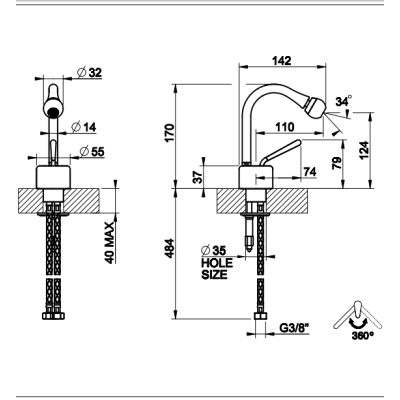 Gessi Goccia змішувач для біде 33607