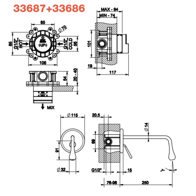 Gessi Goccia змішувач для раковини 33686