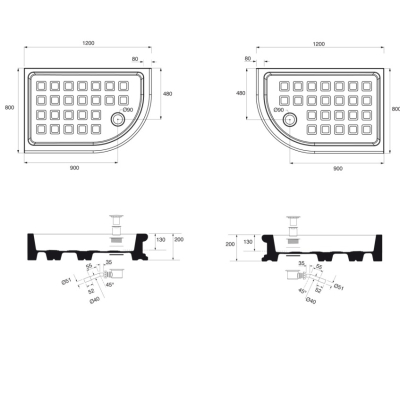 Gentry Home Docce душовий піддон 120*80