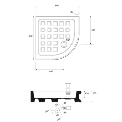 Gentry Home Docce душовий піддон напівкруглий