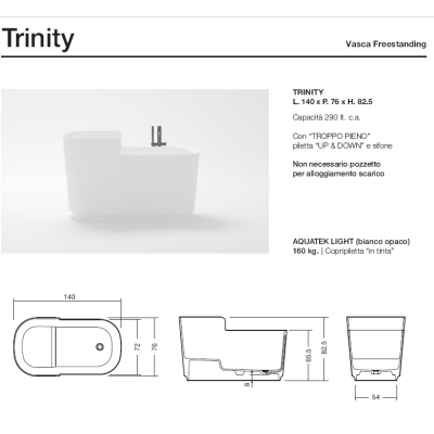 Disenia Trinity Ofuro ванна окремостояча 140 cм
