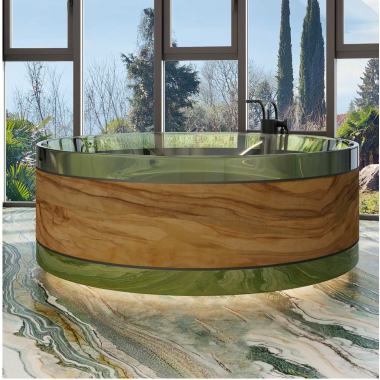 Ammonitum Suisse Crystal&Wood дерев`янная ванна зі склом