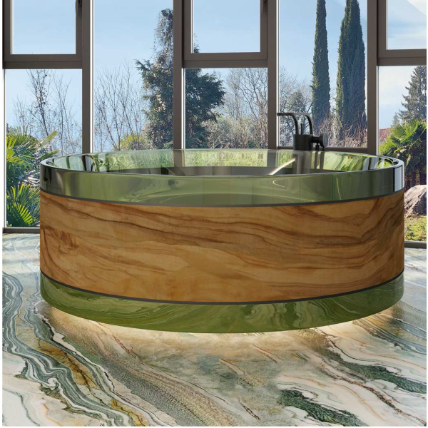 Ammonitum Suisse Crystal&Wood дерев`янная ванна зі склом