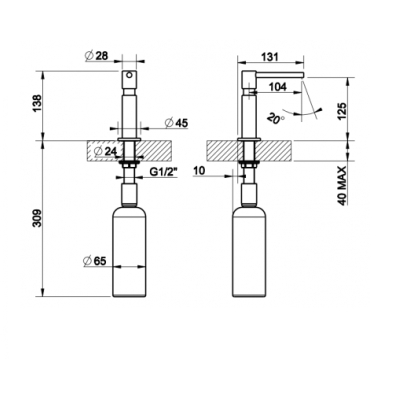 Gessi Dispenser дозатор рідкого мила вбудований 29651 708