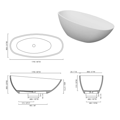 Moma Design Ruby Infinity ванна окремостояча