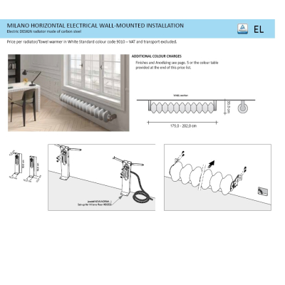 Tubes MILANO Wall настінний радіатор електричний