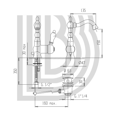 Bianchi Europa Stone змішувач для раковини LVBEUS1057