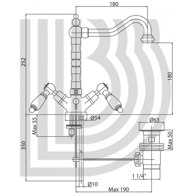 Bianchi Diamond Stone змішувач для раковини LVBDMS1036