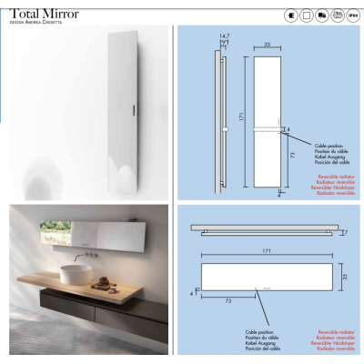 Antrax Total Mirror радіатор дзеркало електричний