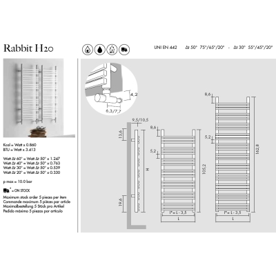 Antrax Rabbit H20 полотенцесушарка водяна 