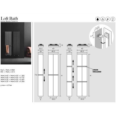 Antrax Loft Bath радіатор вертикальний водяний
