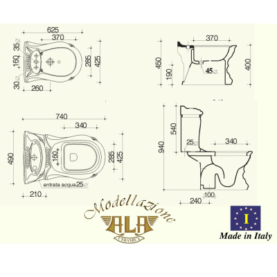Modellazione Ala Majesty унітаз з біде в комплекті декорований