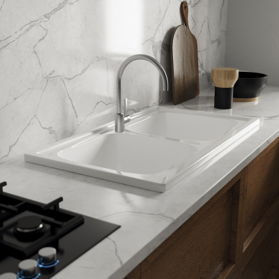 Galassia Kitchen Sinks Genius кухонна мийка подвійна 86 см
