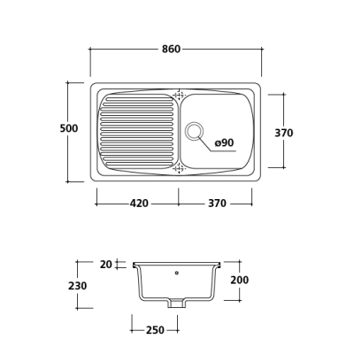 Galassia Kitchen Sinks Genius кухонна мийка 5101D90