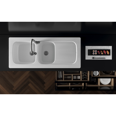 Galassia Kitchen Sinks Genius кухонна мийка подвійна 112 см