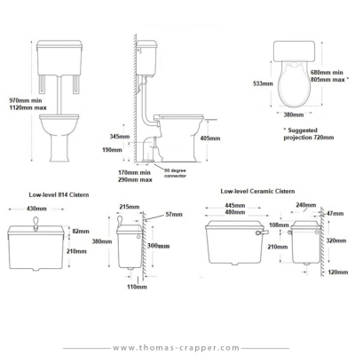 Thomas Crapper унітаз із середнім бачком 