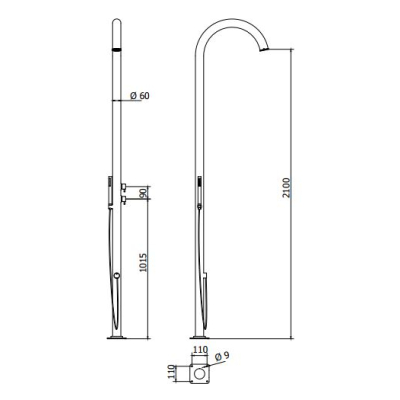 AMA Outdoor Cometa вуличний душ CM4700L