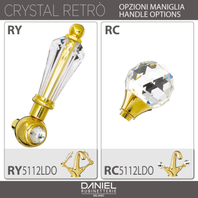 DANIEL Crystal Retro Змішувач для раковини золото