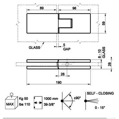 Gessi Shower G Swing System Diamanto петлі на душове скло 67603