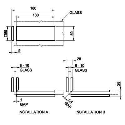 Gessi Shower G Swing System Rigato кріплення на душове скло 67507