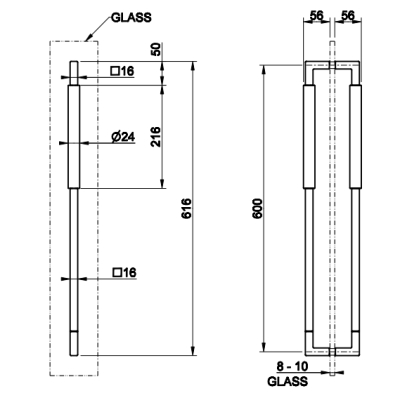 Gessi Shower G Rigato ручка на душове скло 67537