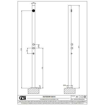 Gessi Outdoor Origini вуличный душ 63210