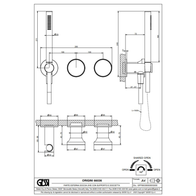 Змішувач для душу Gessi - Origini 66036