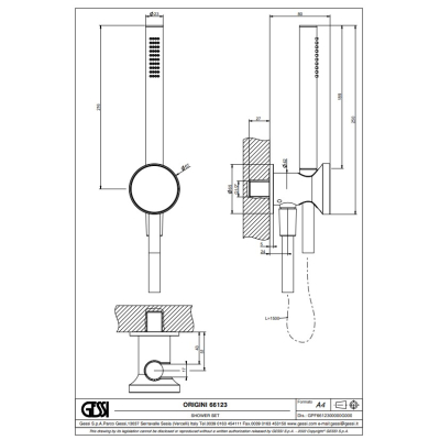 Змішувач для ванни Gessi - Origini 66042+66123