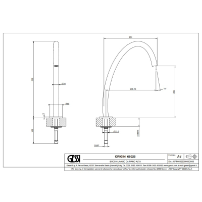 Змішувач для раковини Gessi - Origini 66100+66025