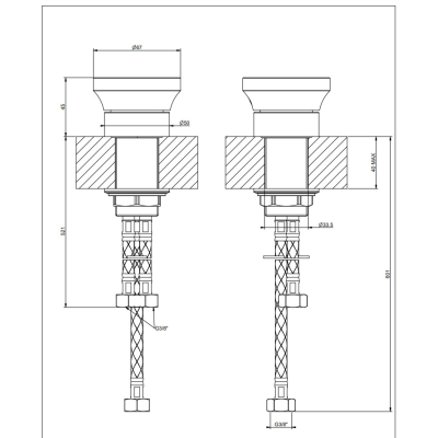 Змішувач для раковини Gessi - Origini 66100+66025