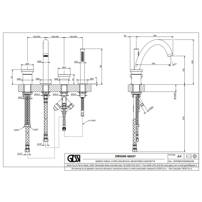 Змішувач на борт ванни Gessi - Origini 66037