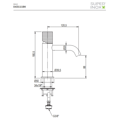 Super Inox  Rigo змішувач до раковини 0431119X