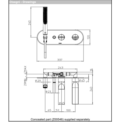 Bossini Apice Змішувач до ванни хромований Z00555