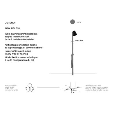 Alpi Outdoor Fred Вуличний душ FDO RE10S NE