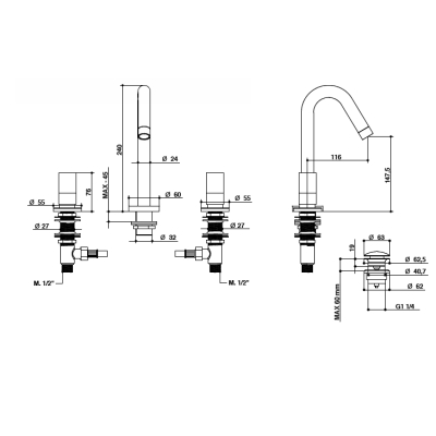 Bongio Aqua Змішувач для раковини 40501