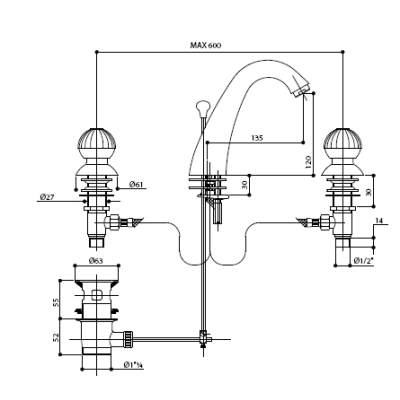 Bongio Radiant Змішувач для раковини золото 02501 