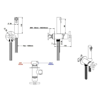 Bongio T Cross T Lever гігієнічний комплект 30916