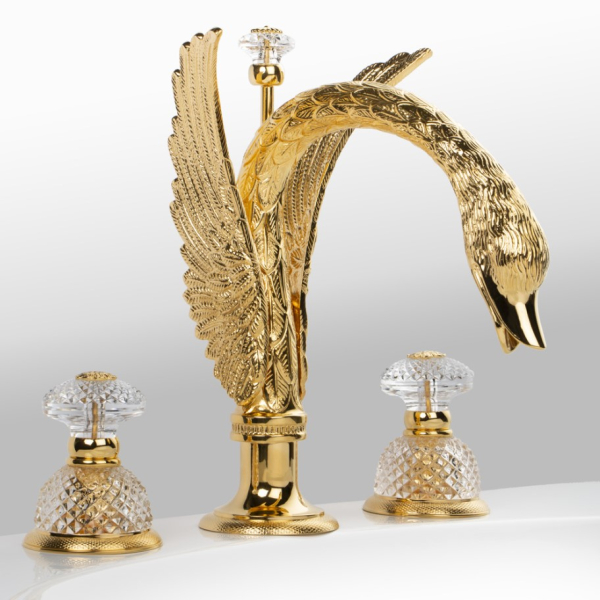 Змішувач для умивальника Cristal&Bronze - Cygne Flamant 1301