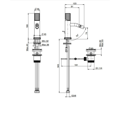 Змішувач для біде Fima Carlo Frattini - Spillo Tech F3032XSVCR