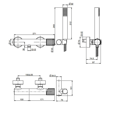Змішувач для душу Fima Carlo Frattini - Spillo Tech F3035VCR