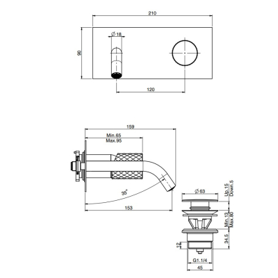 Змішувач для раковини Fima Carlo Frattini - Spillo Tech F3051X5VCR