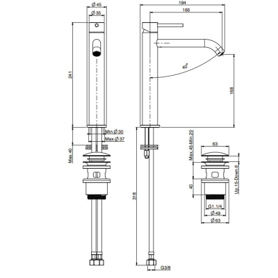Змішувач для раковини Fima Carlo Frattini - Spillo Steel F3071L