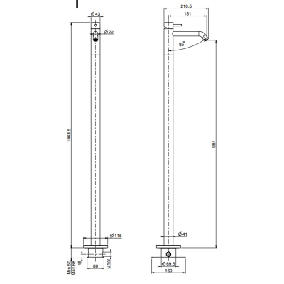 Змішувач для раковини Fima Carlo Frattini - Spillo Steel F3071/P
