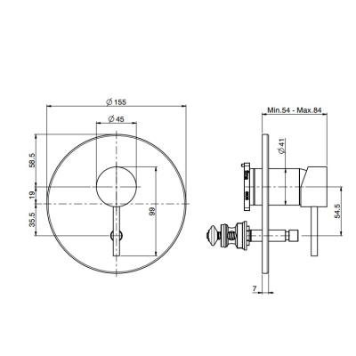 Змішувач для душу Fima Carlo Frattini - Spillo Steel F3079X2