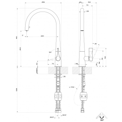 GESSI Kitchen OFFICINE PROTON Змішувач для кухні 17153#031