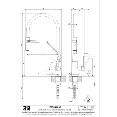 GESSI Kitchen OFFICINE PROTON S Змішувач для кухні 60113#031