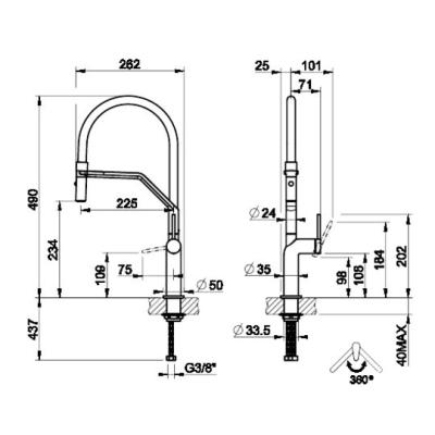 GESSI Kitchen OFFICINE STELO Змішувач для кухні 60315#031