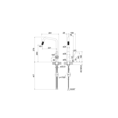 GESSI Kitchen OFFICINE VOLANTINO Змішувач для кухні 60203#149